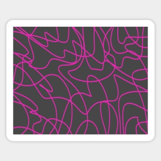 Line Art: Neon Pink on Gray Sticker